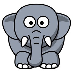 Cute Elephant Cartoon Vector Illustration