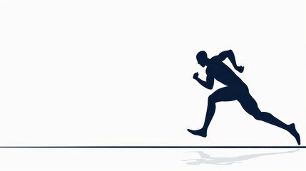 Obraz premium Simple vector illustration of a runner sprinting on a white background. Suitable for athletic or sportsrelated designs.