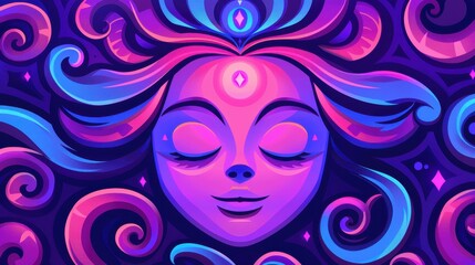 Embrace the celestial duality of the sun and moon with visionary art of the cosmic feminine power in mystical symbolism.