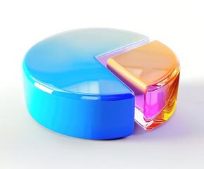 Fototapeta premium Colorful 3D Pie Chart Data Presentation Business Statistics, Abstract Data Visualization, Infographic, or Business Growth Concept