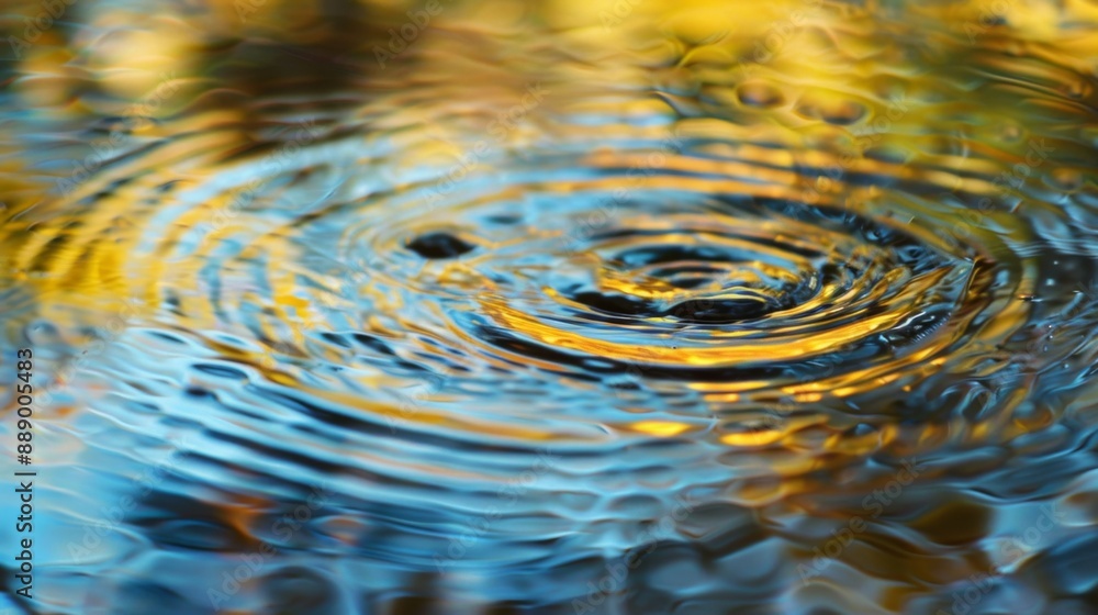 Aufkleber Close-up of a ripple water surface creating abstract patterns and reflections.
