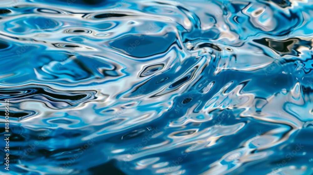 Aufkleber Close-up of a ripple water surface creating abstract patterns and reflections.