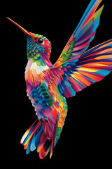 Fototapeta premium Drawing of a colorful hummingbird