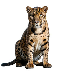 Fototapeta premium portrait of a tiger isolated, leopard on white