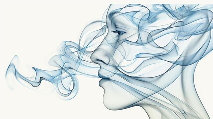 19 Smoke trails intertwining in an abstract form, organic shapes, mysterious and elegant