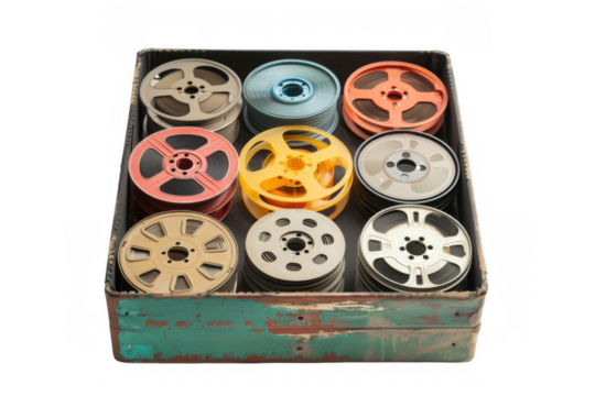 Box of Vintage Film Reels