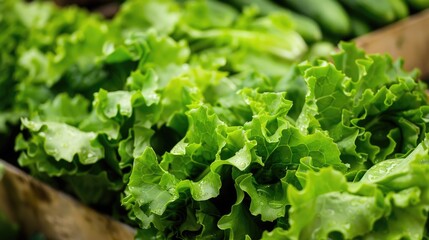 Green Market: Fresh Ripe Raw Green Salad in Food Box