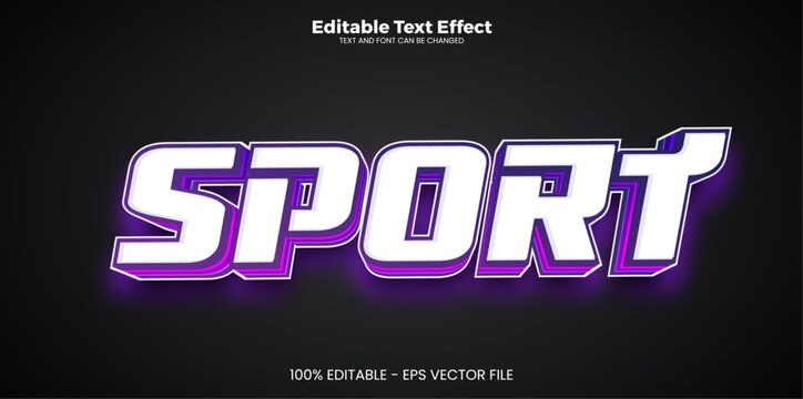 Sport ditable text effect in new modern trend style