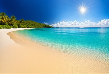 Fototapeta premium Empty tropical beach in the middle of summer