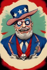 american uncle sam, red, white, blue, united states of america, yankee,  federal government, war, patriotic,  freedom, liberty, independence, flag, stars, stripes, red, white, blue, Yankee, nation