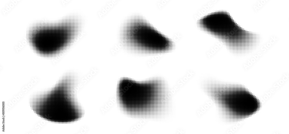 Poster design element. halftone dotted frames set