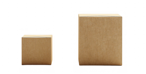 Large and Small Brown Cardboard Boxes