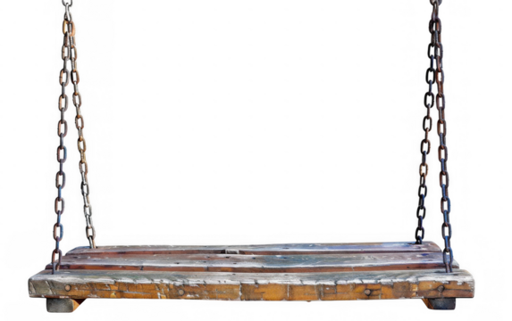 Wooden Swing Seat with Chains