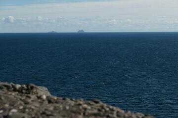 View of the Skellig islands in the Atlantic ocean