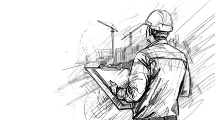 World Engineer Day: Simple Sketch Illustration Banner