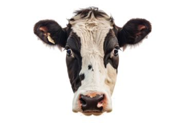 Head of cow isolated on transparent background