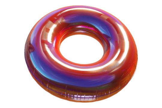 Inflatable ring isolated on transparent background
