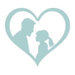 father and daughter in heart frame 