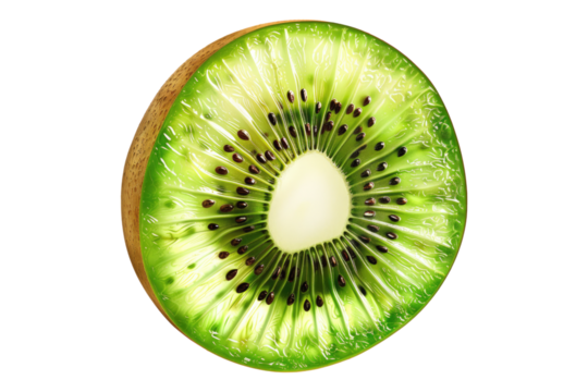 Kiwi slice isolated on transparent background