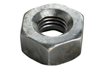Metal nut isolated on transparent background