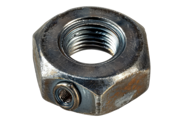 Metal nut isolated on transparent background