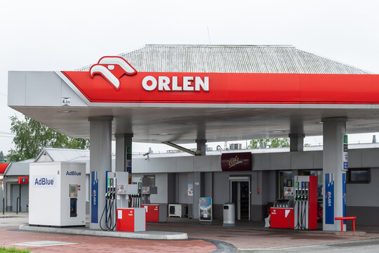 Jordanow, Poland - 14.07.2024 - Orlen petrol station in Jordanow