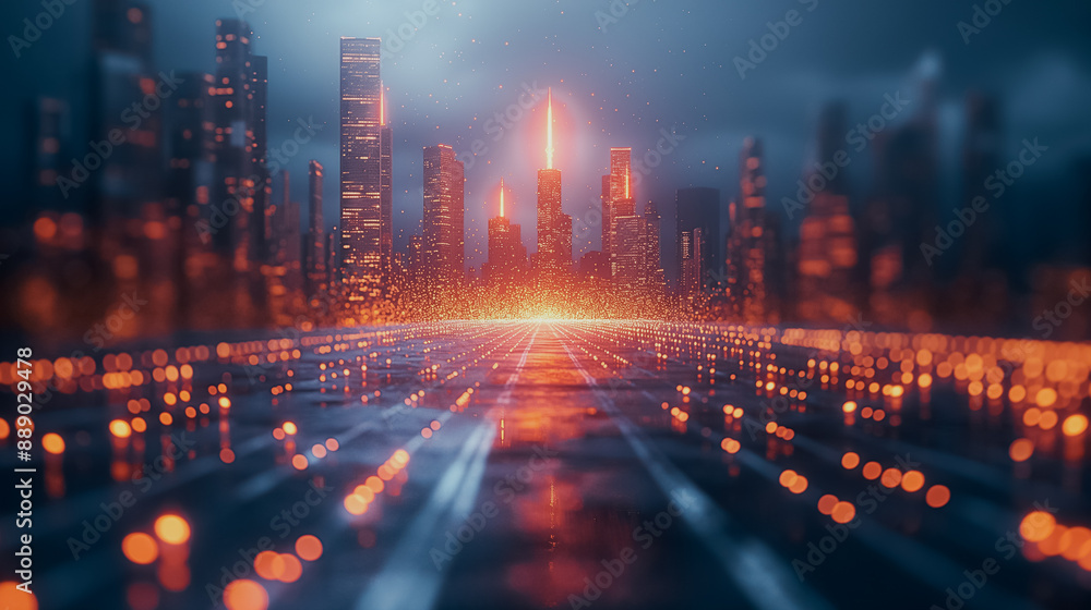 Poster rocket launch with a bitcoin graph and increasing lines, ai-generated illustration symbolizing finan