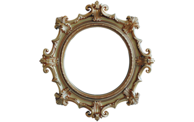 A circular frame with intricate detailing, ready to showcase a cherished memory