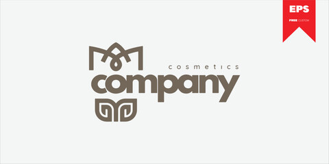 Fashion logo and brand for cosmetic company and beauty care
