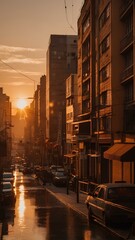 Obraz premium city at sunset, Cityscape at sunset, peaceful, iPhone wallpaper, Galaxy wallpaper, wallpaper, high definition wallpaper