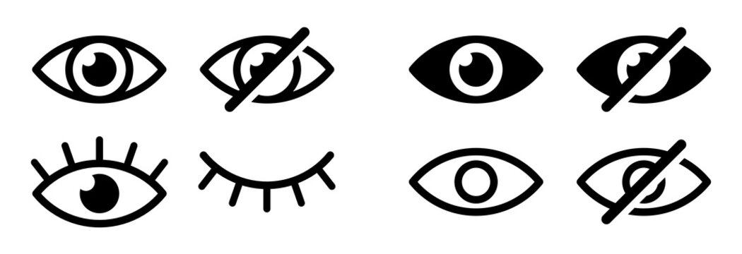 vector eye icon for visible and invisible passwords	