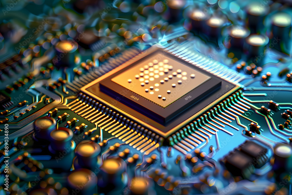 Aufkleber clos eup of computer microchip