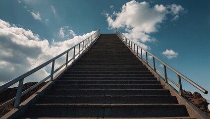 Stairway ascending into the sky, a metaphor for limitless possibilities