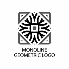 Monoline geometric logo design illustration