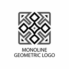 Monoline geometric logo design illustration