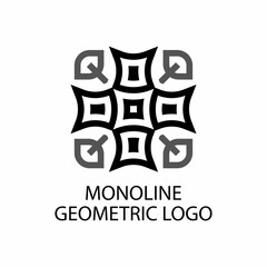 Monoline geometric logo design illustration