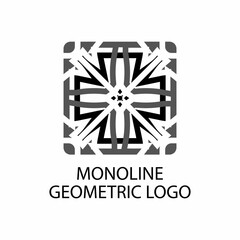 Monoline geometric logo design illustration