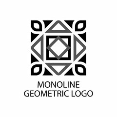 Monoline geometric logo design illustration