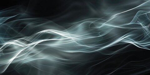 Elegant smoke waves undulating against a dark background, creating a smooth monochromatic flow.