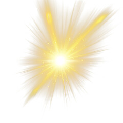 yellow sunlight special lens flash light effect. Front solar flare lenses on white and Transparent Background.