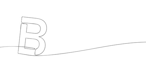 A single line drawing of a letter b. Continuous line alphabet symbol icon. One line icon. Vector illustration. © Dancepol