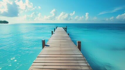 Obraz premium Wooden pier over the tropical sea