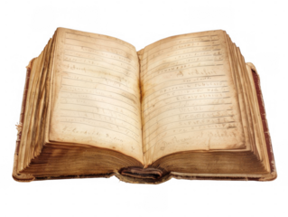 Open Vintage Ledger Book with Lined Pages