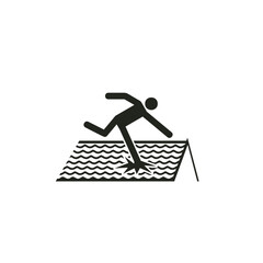 ISO warning safety signs_warning ; fragile roof symbol only