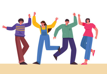 People giving high five theme for illustration