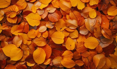 Abstract Autumn Leaves Background Depicting Seasonal Changes and Falling Leaves. Various Angles for Artistic Design Mockup Template, AI-Generated, 4K High-Definition Wallpaper.