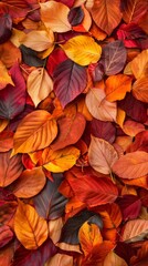 Abstract Autumn Leaves Background Depicting Seasonal Changes and Falling Leaves. Various Angles for Artistic Design Mockup Template, AI-Generated, 4K High-Definition Wallpaper.