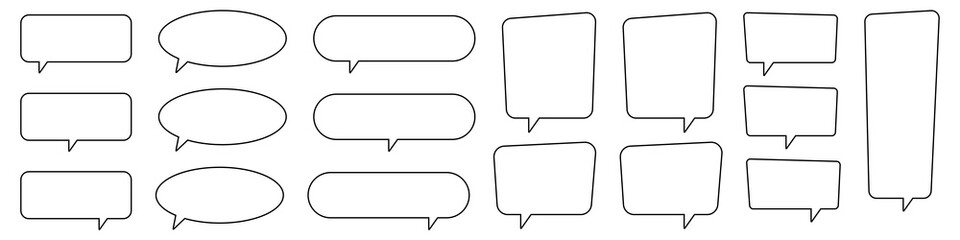 Speech bubble, speech balloon, chat bubble line art icon for apps and websites.