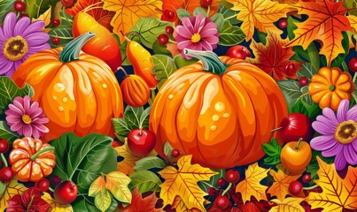 Naklejka premium Abstract Autumn Background with Red and Yellow Maple Leaves for October, Halloween, and Year-End Event Web Banner Design. Soft Focus Light and Bokeh Background Depicting Seasonal Changes, AI-Generated