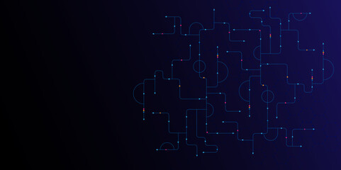 Vectors Abstract connecting lines and dots., Social networking, network connection and global communication technology background